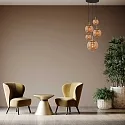 Steinhauer pendant luminaire BOLLIQUE 5 flames E27 IP20, amber, brass, black dimmable