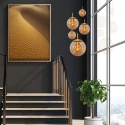 Steinhauer Pendelarmatuur BOLLIQUE 5-vlams E27 IP20, barnsteen, messing, zwart dimbaar