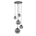 pendant luminaire BOLLIQUE 5 flames, round E27 IP20, black matt dimmable
