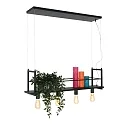 Mexlite pendant luminaire BUCKLEY 4 flames, with shelf E27 IP20, black matt dimmable