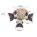 Plafondarmatuur GEARWOOD 3-vlams, rond, instelbaar E27 IP20