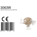 Mexlite Plafondarmatuur GEARWOOD 3-vlams, rond, instelbaar E27 IP20, hout, antiek dimbaar