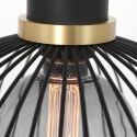 Mexlite Mexlite Pendant luminaire AUREOLE, 1 flame, with gold ring, 45cm, black