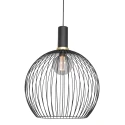 Mexlite Mexlite Pendant luminaire AUREOLE, 1 flame, with gold ring, 45cm, black
