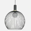 Mexlite Mexlite Pendant luminaire AUREOLE, 1 flame, with gold ring, 45cm, black