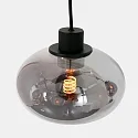Steinhauer Steinhauer Pendant luminaire REFLEXION, 5 flames, smoky, fitting black