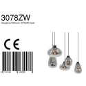 Steinhauer Pendelarmatuur REFLEXION 5-vlams, hoekig, lang, instelbaar E27 IP20, zwart mat dimbaar