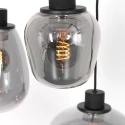 Steinhauer Steinhauer Pendant luminaire REFLEXION, 3 flames, smoky, fitting black