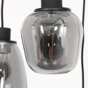 Steinhauer Steinhauer Pendant luminaire REFLEXION, 3 flames, smoky, fitting black