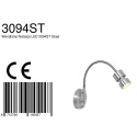 Steinhauer Wandarmatuur NATASJA met schakelaar, met flexibele arm GU10 IP20, staal geborsteld dimbaar