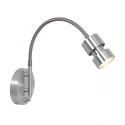 Steinhauer Wandarmatuur NATASJA met schakelaar, met flexibele arm GU10 IP20, staal geborsteld dimbaar