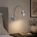 Steinhauer Wandarmatuur NATASJA met schakelaar, met flexibele arm GU10 IP20, staal geborsteld dimbaar