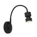 Steinhauer wall luminaire NATASJA with switch, with flex arm GU10 IP20, black matt dimmable