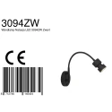 Steinhauer wall luminaire NATASJA with switch, with flex arm GU10 IP20, black matt dimmable
