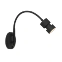 Steinhauer wall luminaire NATASJA with switch, with flex arm GU10 IP20, black matt dimmable