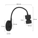 Steinhauer wall luminaire NATASJA with switch, with flex arm GU10 IP20, black matt dimmable