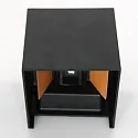 Steinhauer outdoor wall luminaire MURO up / down, cube shape, adjustable IP44, black matt dimmable