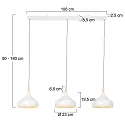 Mexlite Pendelarmatuur BJORR 3-vlams E27 IP20, wit mat dimbaar
