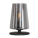 Steinhauer table lamp ANCILLA 1 flame, short, with switching function, conical E27 IP20, black matt dimmable