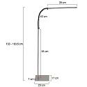 Mexlite Staande lamp SERPENT met flexibele arm, met aanraakdimmer IP20, staal geborsteld dimbaar