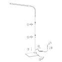 Mexlite Staande lamp SERPENT met flexibele arm, met aanraakdimmer IP20, staal geborsteld dimbaar