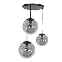 Steinhauer Pendelarmatuur BOLLIQUE 3-vlams, rond E27 IP20, zwart mat dimbaar