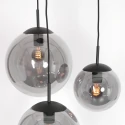 Steinhauer Pendelarmatuur BOLLIQUE 3-vlams, rond E27 IP20, zwart mat dimbaar
