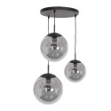 Steinhauer Pendelarmatuur BOLLIQUE 3-vlams, rond E27 IP20, zwart mat dimbaar
