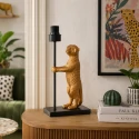 anne light & home table lamp ANIMAUX - SURICATE up, with switch, without shade, with plug E27 IP20, black matt 