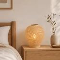 anne light & home Tafelarmatuur MAZE met schakelaar E27 IP20, bamboe licht 