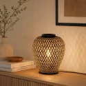 anne light & home Tafelarmatuur MAZE met schakelaar E27 IP20, bamboe licht, zwart 