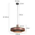 anne light & home Pendelarmatuur FLINTER 1-vlams E27 IP20, hout dimbaar