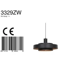 anne light & home Pendelarmatuur FLINTER 1-vlams, cilindrisch, direct / indirect E27 IP20, zwart mat dimbaar
