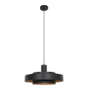 anne light & home Pendelarmatuur FLINTER 1-vlams, cilindrisch, direct / indirect E27 IP20, zwart mat dimbaar