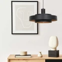 anne light & home Pendelarmatuur FLINTER 1-vlams, cilindrisch, direct / indirect E27 IP20, zwart mat dimbaar