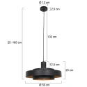 anne light & home Pendelarmatuur FLINTER 1-vlams, cilindrisch, direct / indirect E27 IP20, zwart mat dimbaar
