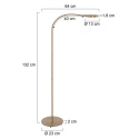 Mexlite floor lamp PLATU with flex arm, with touch dimmer IP20, bronze dimmable