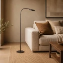 Mexlite Staande lamp PLATU 1-vlams IP20, bruin dimbaar