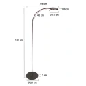 Mexlite Staande lamp PLATU 1-vlams IP20, bruin dimbaar