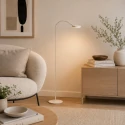 Mexlite Staande lamp PLATU 1-vlams IP20, crème dimbaar
