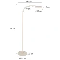 Mexlite Staande lamp PLATU 1-vlams IP20, crème dimbaar