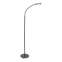 Staande lamp PLATU met flexibele arm, met aanraakdimmer IP20, zwart mat dimbaar
