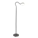Mexlite Staande lamp PLATU met flexibele arm, met aanraakdimmer IP20, zwart mat dimbaar