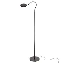 Mexlite Staande lamp PLATU met flexibele arm, met aanraakdimmer IP20, zwart mat dimbaar