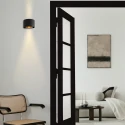 Wandarmatuur MURO up down, rond, instelbaar G9 IP20, staal geborsteld dimbaar