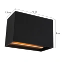 Wandarmatuur MURO up down, hoekig, plat, instelbaar G9 IP20, zwart mat dimbaar