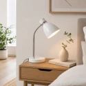 Steinhauer table lamp SPRING tiltable E27 IP20, white 