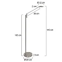 Staande lamp DAPHNE 1-vlams IP20, staal dimbaar