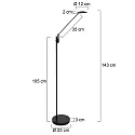 Steinhauer floor lamp DAPHNE 1 flame IP20, black dimmable