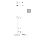 Mexlite floor lamp NOOR 1 flame, without shade E27 IP20, steel dimmable